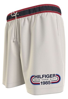 Pantaloneta De Baño Blanca Con Cordón Ajustable Para Hombre