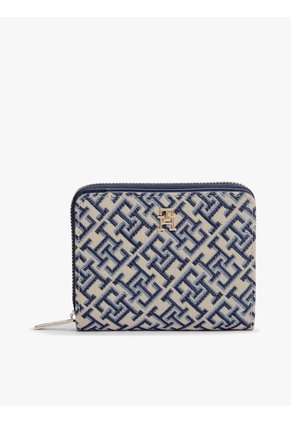 Billetera Azul Hilfiger Icon Con Monograma TH En Jacquard Tommy Hilfiger