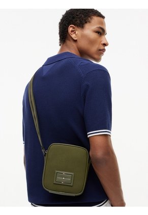 Bolso Verde Cruzado Foundation Con Logo Engomado Tommy Hilfiger
