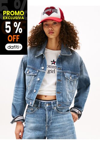 Chaqueta Azul Denim Tommy Girl Con Logo Trasero Tommy Jeans Tommy Hilfiger