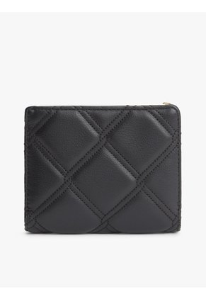 Billetera Negra Plegable Acolchada Con Monograma TH Tommy Hilfiger