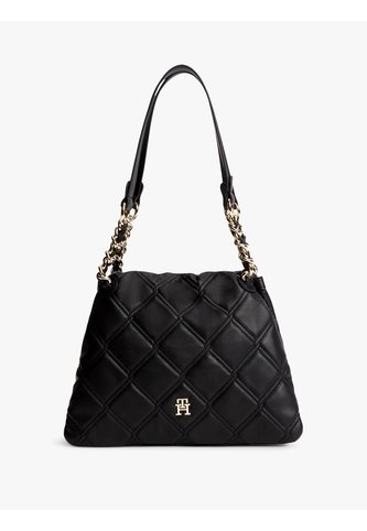 Bolso Negro Tote Acolchado Con Monograma TH Tommy Hilfiger Tommy Hilfiger