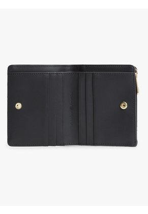 Billetera Negra Plegable Acolchada Con Monograma TH Tommy Hilfiger