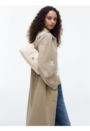 Bolso Beige De Hombro Acolchado Con Monograma TH Tommy Hilfiger