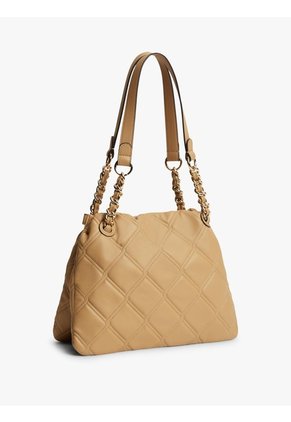 Bolso Beige Tote Acolchado Con Monograma TH Tommy Hilfiger