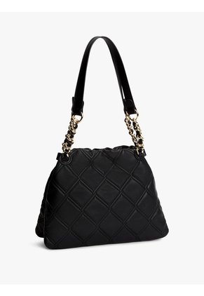 Bolso Negro Tote Acolchado Con Monograma TH Tommy Hilfiger