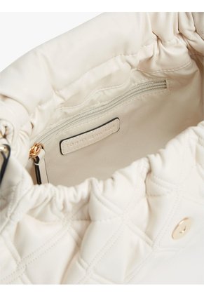 Bolso Beige De Hombro Acolchado Con Monograma TH Tommy Hilfiger