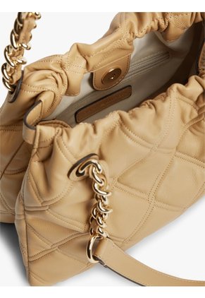 Bolso Beige Tote Acolchado Con Monograma TH Tommy Hilfiger