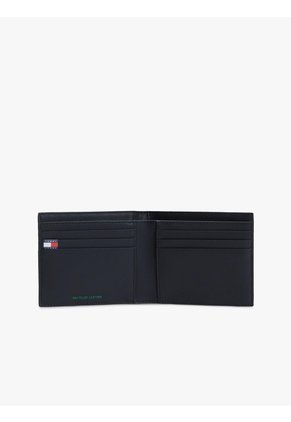 Billetera Negra Heritage De Cuero Tommy Hilfiger