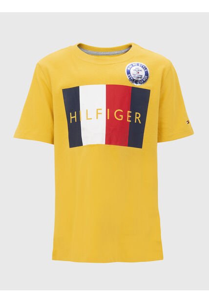 Camiseta Manga Corta De Cuello Redondo Con Logo Tommy Hilfiger