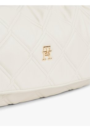 Bolso Beige De Hombro Acolchado Con Monograma TH Tommy Hilfiger
