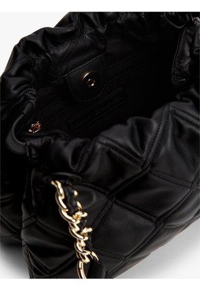 Bolso Negro Tote Acolchado Con Monograma TH Tommy Hilfiger