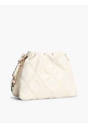 Bolso Beige Mensajero Acolchado Con Cadena Y Monograma Tommy Hilfiger