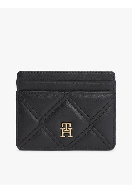 Tarjetero Negro TH Feminine Con Insignia Tommy Hilfiger