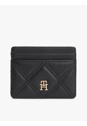 Tarjetero Negro TH Feminine Con Insignia Tommy Hilfiger