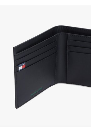 Billetera Negra Heritage De Cuero Tommy Hilfiger