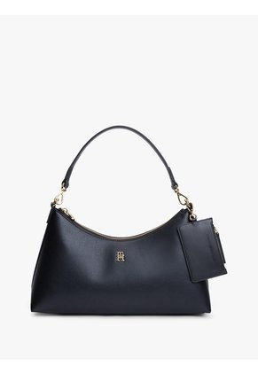 Bolso Negro De Hombro Tommy Icons Granulado Tommy Hilfiger