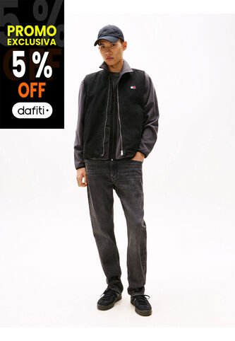 Chaleco Negro De Lona Con Cremallera Tommy Jeans Tommy Hilfiger