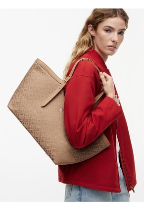 Bolso Beige Tote IM LATAM Jacquard Tommy Hilfiger