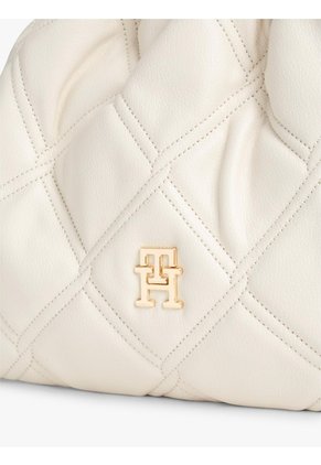 Bolso Beige Mensajero Acolchado Con Cadena Y Monograma Tommy Hilfiger