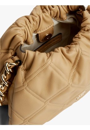 Bolso Beige Mensajero Acolchado Con Cadena Y Monograma Tommy Hilfiger