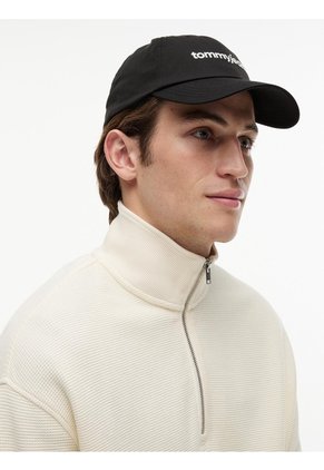 Gorra Negra Con Logo Script Bordado Tommy Hilfiger