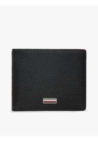 Billetera Negra Plegable De Cuero Con Insignia Distintiva Tommy Hilfiger Tommy Hilfiger