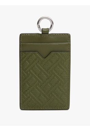 Tarjetero Verde Modern De Cuero Con Motivo De Logos Tommy Hilfiger