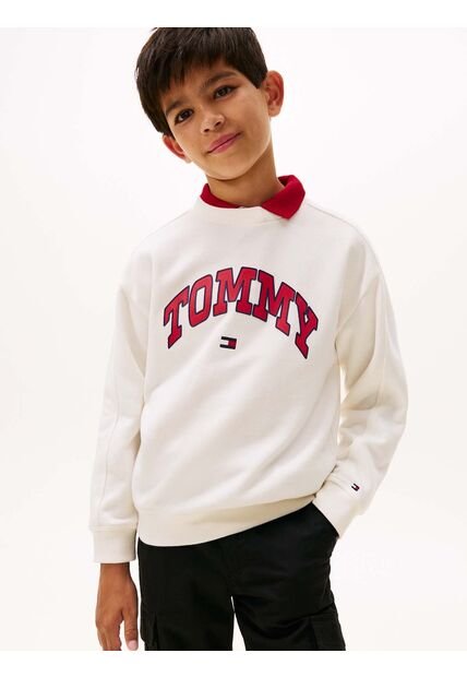 Saco Blanco De Cuello Redondo Con Logo Tommy Hilfiger