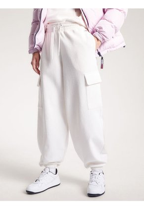 Joggers Blanco Acanalados Con Bolsillos Cargo Tommy Jeans