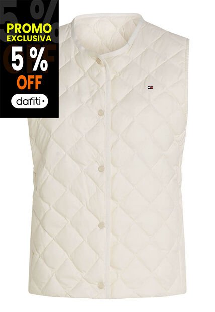 Chaleco Blanco Acolchado Con Relleno De Plumón Tommy Hilfiger
