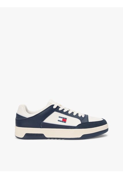 Tenis Azul Oscuro Cupsole De Cuero Tommy Hilfiger
