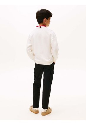 Saco Blanco De Cuello Redondo Con Logo Tommy Hilfiger