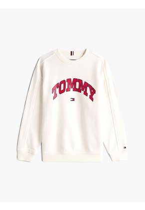 Saco Blanco De Cuello Redondo Con Logo Tommy Hilfiger