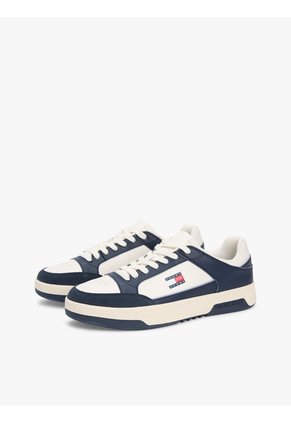 Tenis Azul Oscuro Cupsole De Cuero Tommy Hilfiger