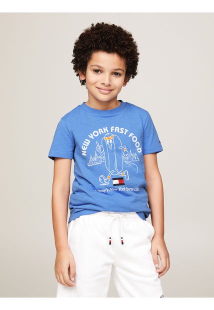 Camiseta Azul Fun Tee Para Niño Tommy Hilfiger