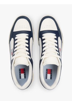 Tenis Azul Oscuro Cupsole De Cuero Tommy Hilfiger