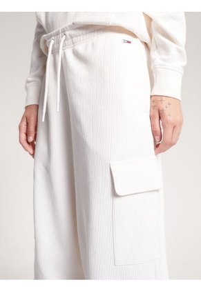 Joggers Blanco Acanalados Con Bolsillos Cargo Tommy Jeans
