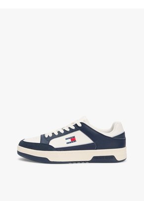 Tenis Azul Oscuro Cupsole De Cuero Tommy Hilfiger