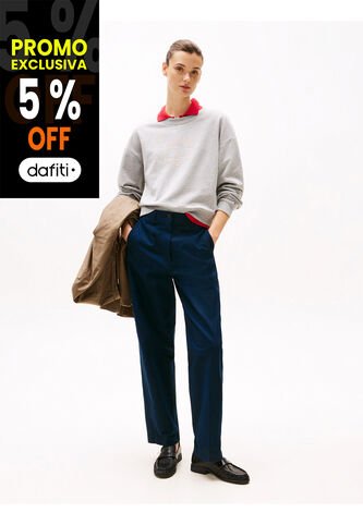 Sacos Gris / Saco Tejido De Cuello Redondo Con Logo Tommy Hilfiger Tommy Hilfiger