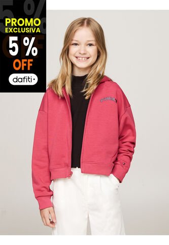 Buzo Rosa Niña Con Capota Y Logo En La Espalda Tommy Hilfiger Tommy Hilfiger