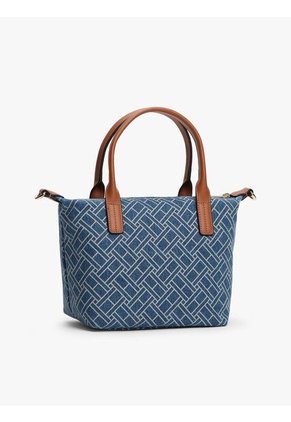Bolso Azul Tote En Tejido Denim Con Logo Tommy Hilfiger