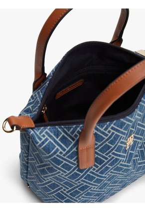 Bolso Azul Tote En Tejido Denim Con Logo Tommy Hilfiger