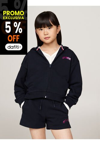 Buzo Azul Niña Con Capota Y Logo En La Espalda Tommy Hilfiger Tommy Hilfiger