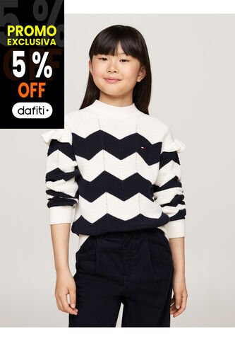 Saco Niña Tejido De Rayas Con Logo Tommy Hilfiger Tommy Hilfiger