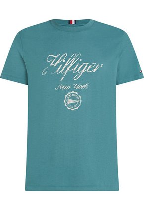 Camiseta Con Logo De Corte Slim Hombre Verde Tommy Hilfiger