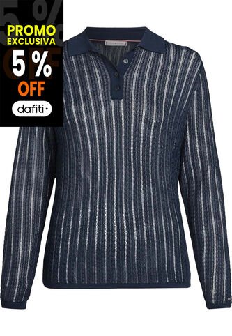 Saco Azul Rayon Cable Tipo Polo Tommy Hilfiger Tommy Hilfiger