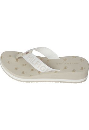 Chancleta Beige Con Cuña De Playa Tommy Hilfiger