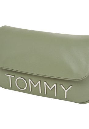 Bolso Verde Bandolera Con Solapa Y Logo Metálico Tommy Hilfiger
