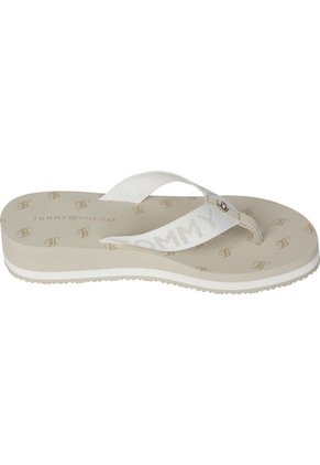 Chancleta Beige Con Cuña De Playa Tommy Hilfiger
